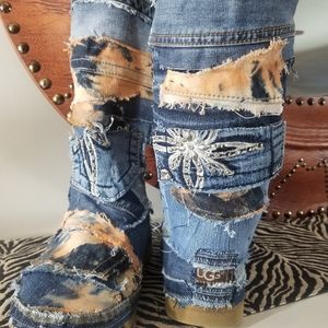 Denim ugg boots tie dye